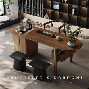 茶桌2025新款 新中式 高端轻奢现代高级感客厅家用禅意风白蜡木茶台