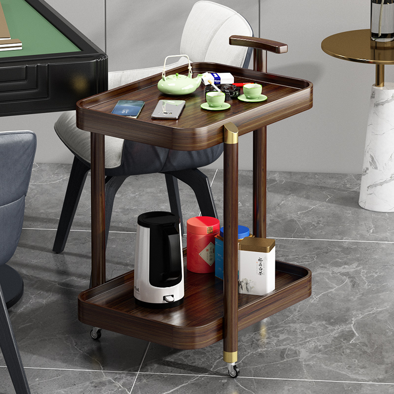 麻将桌茶几茶水架高档可移动边几带轮茶台小推车客厅沙发边柜窄柜