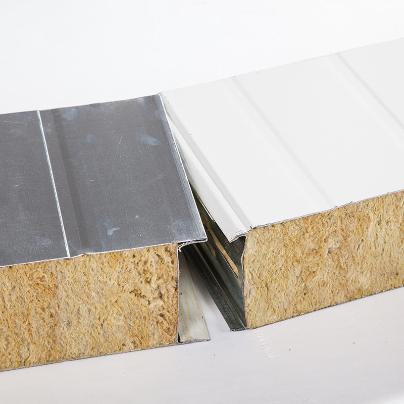 岩棉彩钢净化板吸音板隔音保温板室内岩棉彩钢夹芯防火板