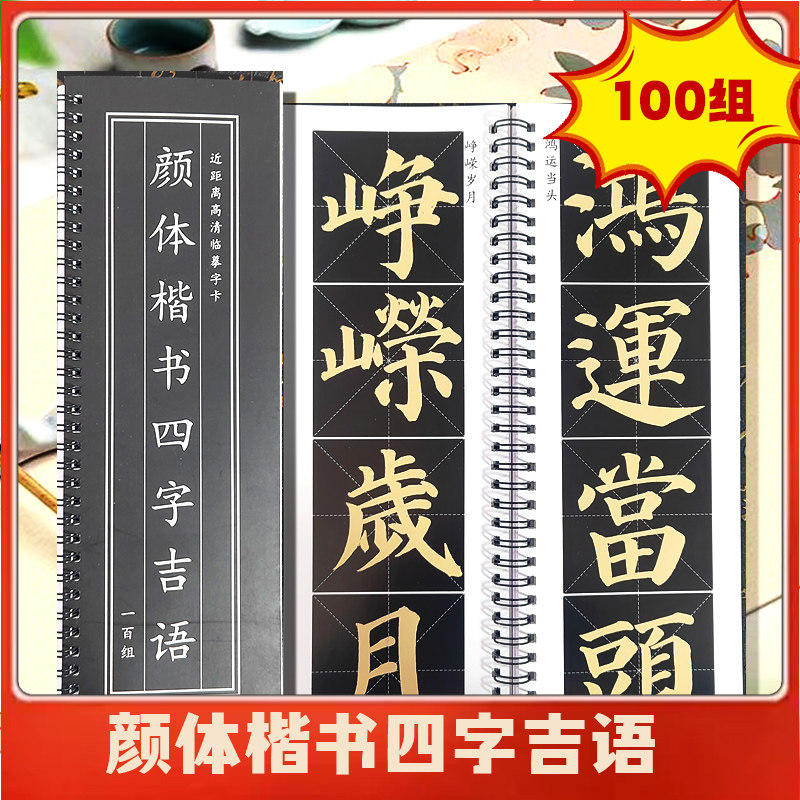 颜体楷书百组成语 毛笔书法成人字帖初学者书法作品成人书法
