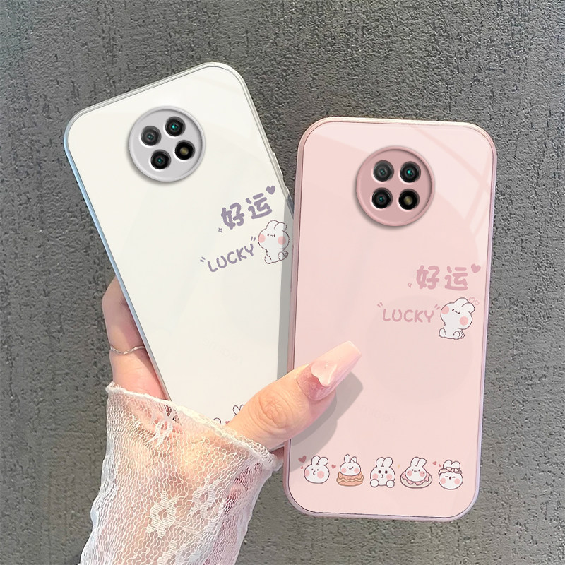 适用红米Note9手机壳5G版小米RedmiNote95G保护4G套Redmi新款RED简约Not硬玻璃n0te全包防摔noto男女好运兔子