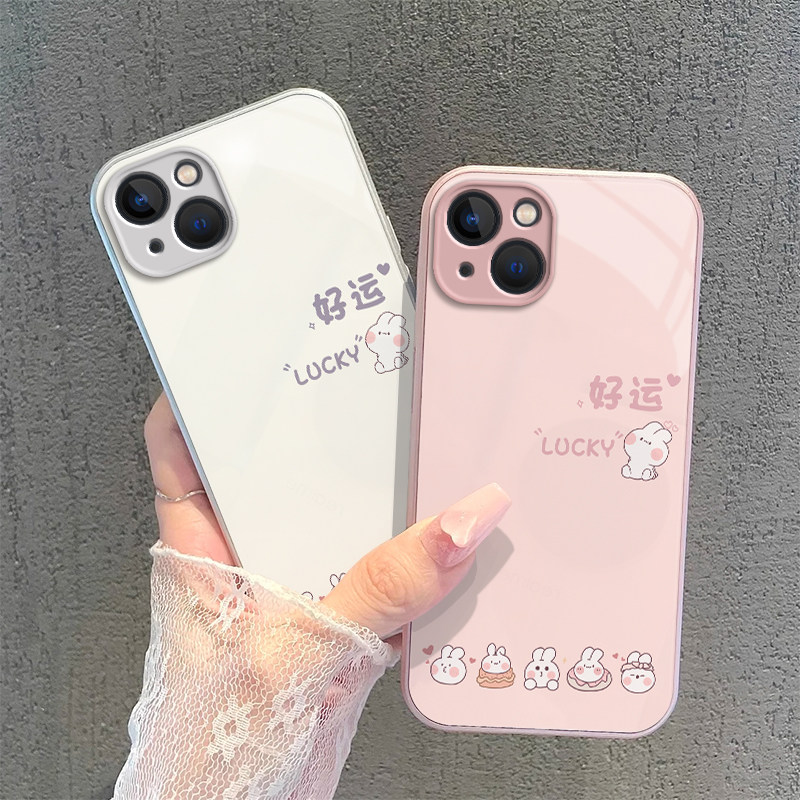苹果13手机壳iPhone13Pro新款13promax防摔Pmax高级感全包mini保护套十三迷你por简约max玻璃p男ip女好运兔子