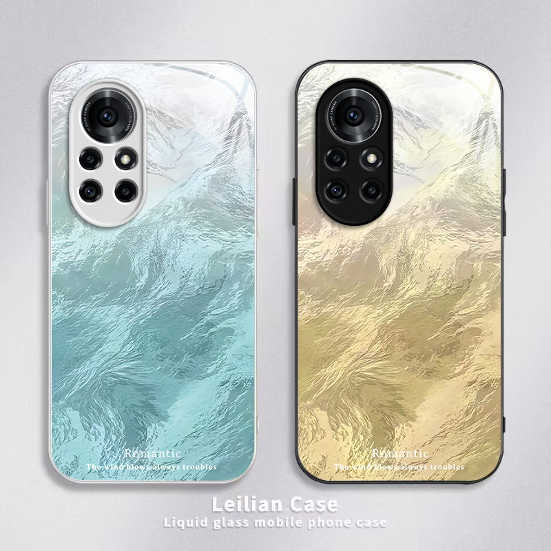 适用华为Nova8Pro手机壳nove8Por保护套novo新款nava简约navo硬玻璃nave全包n0va防摔Pr0诺娃n8p男女渐变羽纱