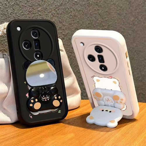 适用OPPOFindX7手机壳小熊支架OPPO Find X7Pr0新款FindX7ultra套OPPOX硅胶0PP0FandX全包防摔OPPOFandX女