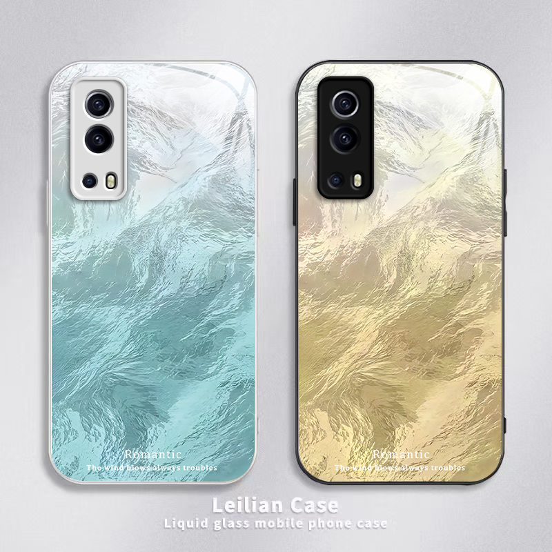 适用iQOOZ3手机壳vivoiQOOZ3保护套iQOO爱酷iQ00Z3简约iQZ液态iOOQ玻璃iPOOZ全包iCOOZ防摔iQQOZ男女渐变羽纱