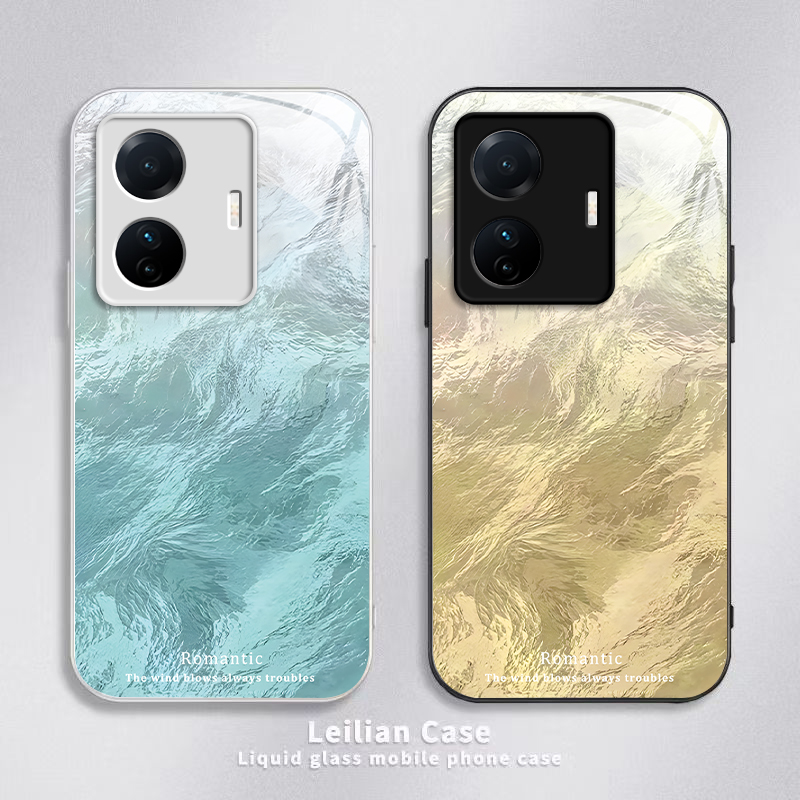 适用vivoS15e手机壳vivo S15e保护套SE新款简约硬玻璃全包防摔vivis步步高维沃vovos高级感viv0男女渐变羽纱