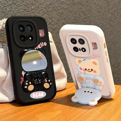 适用iQOO15手机壳小熊支架vivoiQOO15保护套vivo新款爱酷液态硅胶镜头全包防摔十五专用外壳i酷iQ15iPOO男女