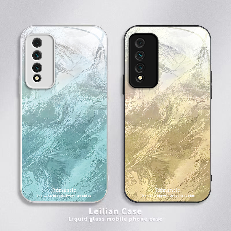 适用荣耀Play5Tpro手机壳华为Paly5Tpor保护套HONOR新款P1ay5简约Piay硬玻璃全包KOZ一AL40防摔男女渐变羽纱