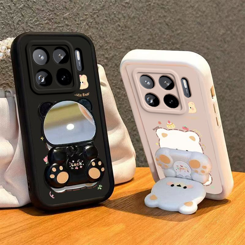 适用小米15SPro手机壳小熊支架新款15S保护套Pro液态硅胶MI镜头全包防摔高级感MIUI专用SPor男女xiaomi软外壳