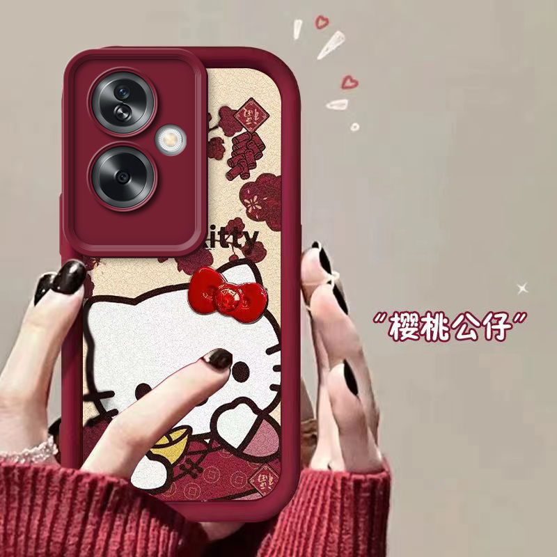 适用于OPPOA2手机壳a1过年a2pro硅胶a32A36a55A57a58A72a93A95a97蝴蝶结公仔防摔全包A5a7x男女a8A9a115gkt猫