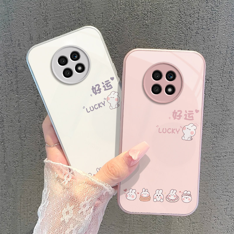 适用荣耀X20手机壳HONORX20保护套X2O华为20X新款叉二零专用简约硬钢化玻璃全包防摔网红高级感男女好运兔子