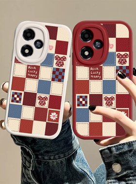 适用于oppoa2m手机壳a2m5g新款保护套红色格子熊男女款高级感oppa硅胶软壳全包防摔opoa磨砂外壳情侣网红可爱