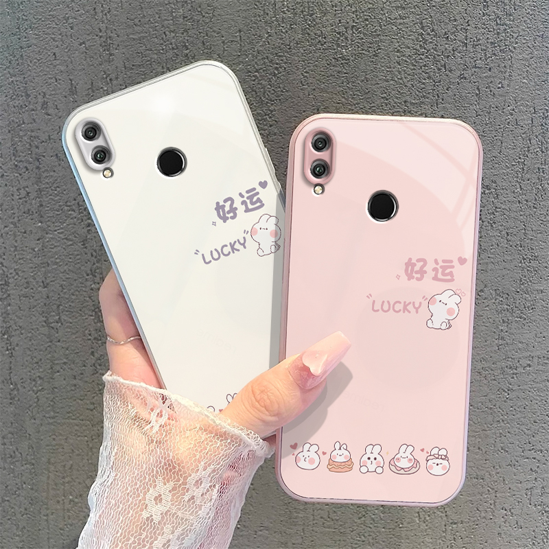 荣耀JSN一ALOOA手机壳JSNAL00保护TL套JSNALOO华为JSNALOOA新款八叉玻璃壳Honor全包X8防摔JSNTL男女好运兔子