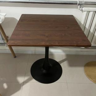 方形洽谈接待桌子现代简约家用阳台小户型奶茶店咖啡店白色餐桌