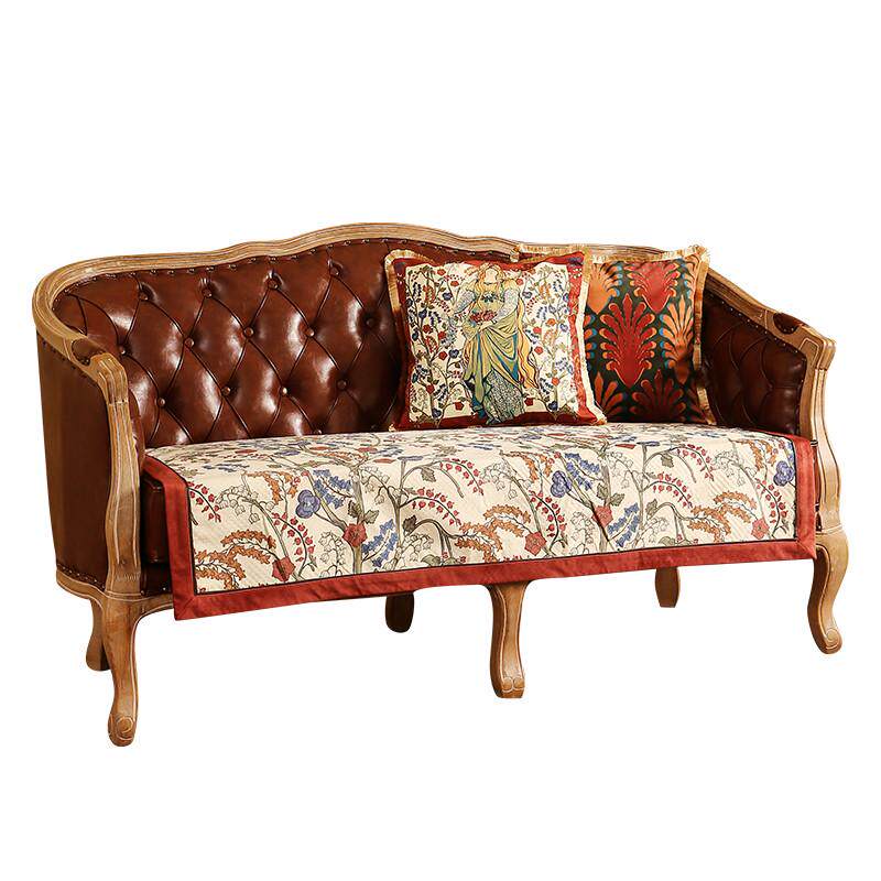 朴轻奢沙发垫美式居风欧式沙发套罩皮沙发防滑坐垫四季通用沙发巾