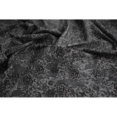 意产细腻深浅碳灰几何利腰果卉印微弹凹凸肌理棉灯绒布料