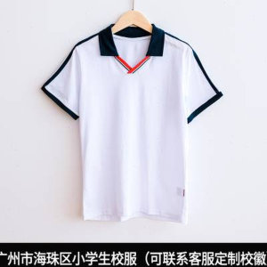 广州市海珠区公立小学生校服夏季短袖短裤纯棉套装班服可定制校徽