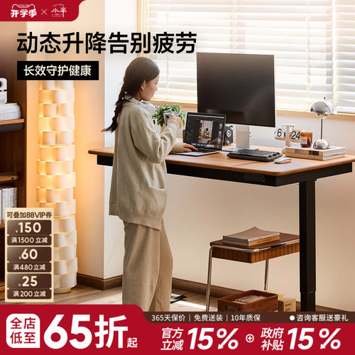 小半简约可升降电动书桌