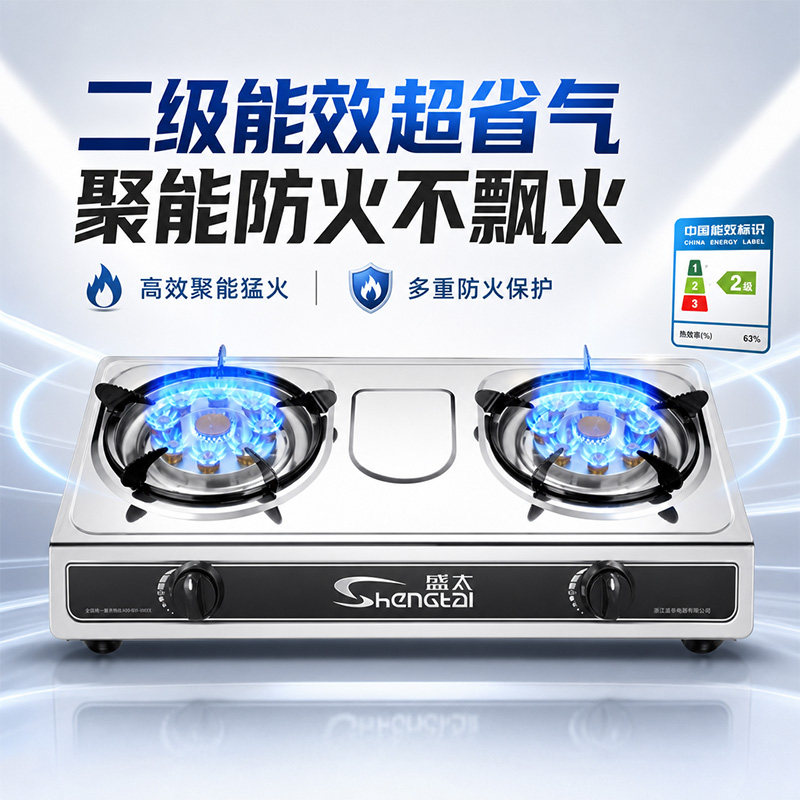 家用台式双灶双眼猛火燃气灶大火力爆炒老式天然气煤气灶液化气炉