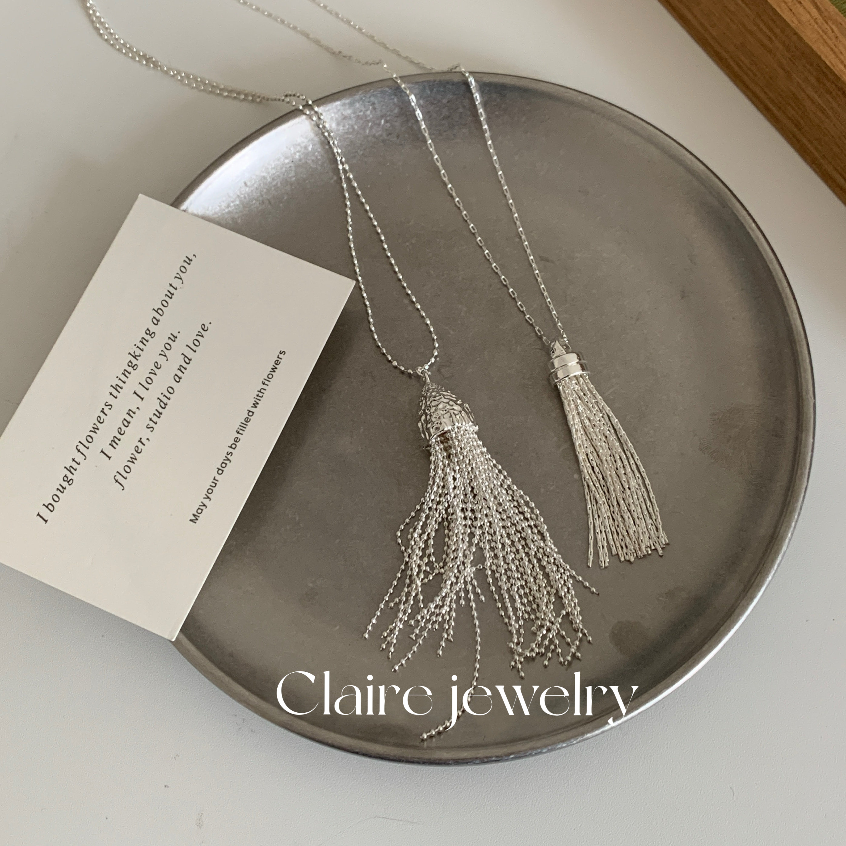 韩系银色金属流苏长款项链女叠戴小众ins风简约百搭高级感毛衣链