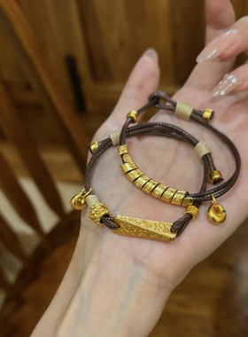 新中式吉言扭扭棒奶酪编绳手链女高级感小胖福皮绳福袋手串手绳