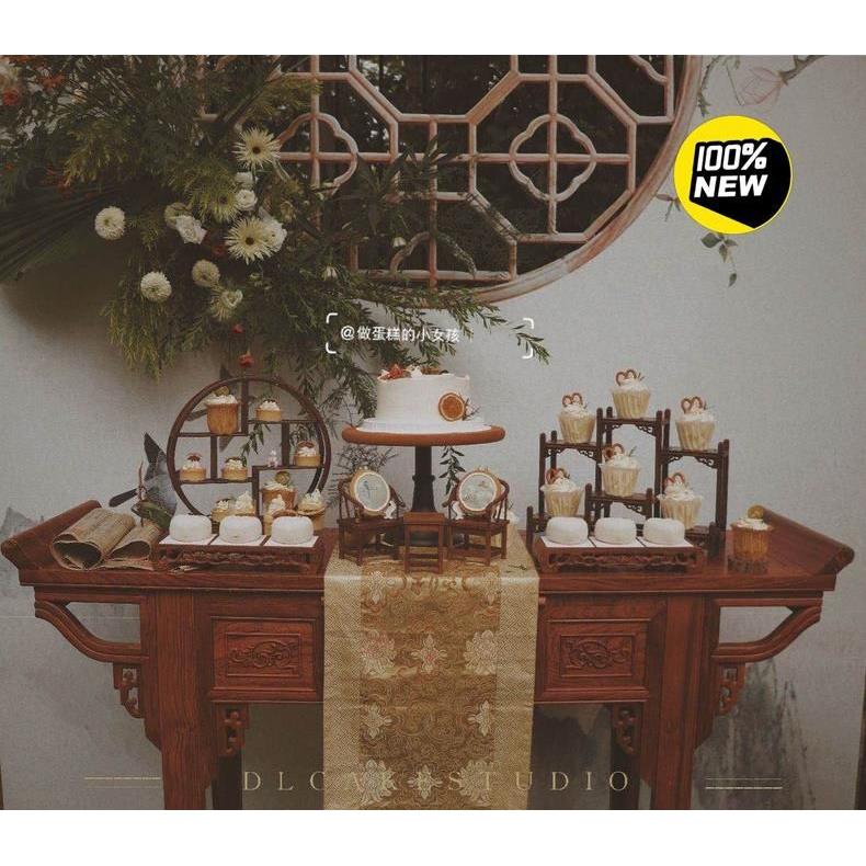 中式甜品台布置摆件摆台展示架婚礼婚庆寿宴宝宝宴订婚甜品架子