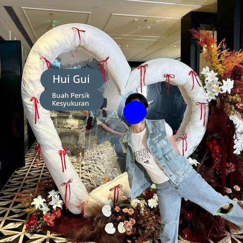 婚庆道具新款心形架子铁艺双层背景架婚礼路引拍照区装饰气球架子