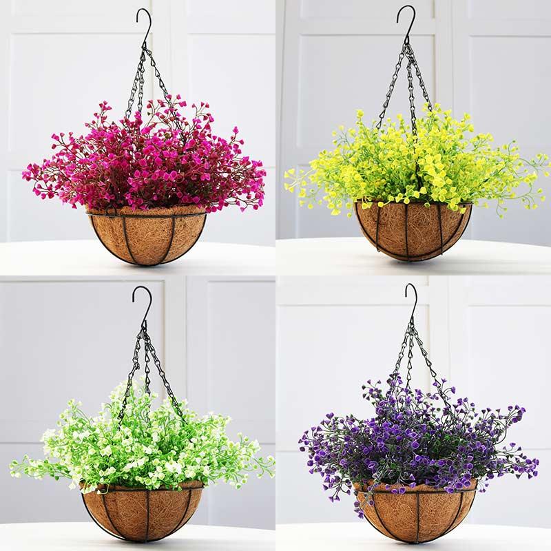 仿真植物假绿萝壁挂花金钟柳藤蔓室内客厅墙面装饰吊篮吊兰盆栽