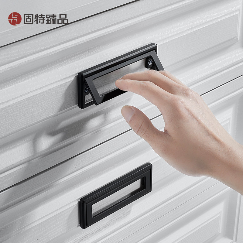 固特臻品明装暗拉手隐形翻盖橱柜门抽屉圆拉环现代简约柜子小把手
