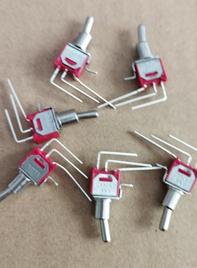SMTS-102c4 3脚2档钮子开关侧插弯脚开孔5MM 卧式脚 摇臂开关1.5A