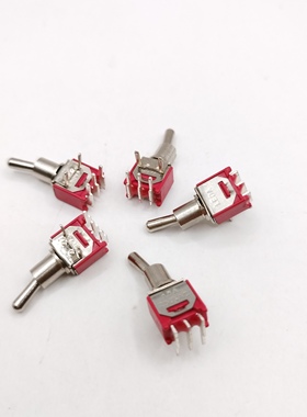 SMTS-102C3小号正弯脚3脚2档钮子开关摇臂开关摇头开孔5MM