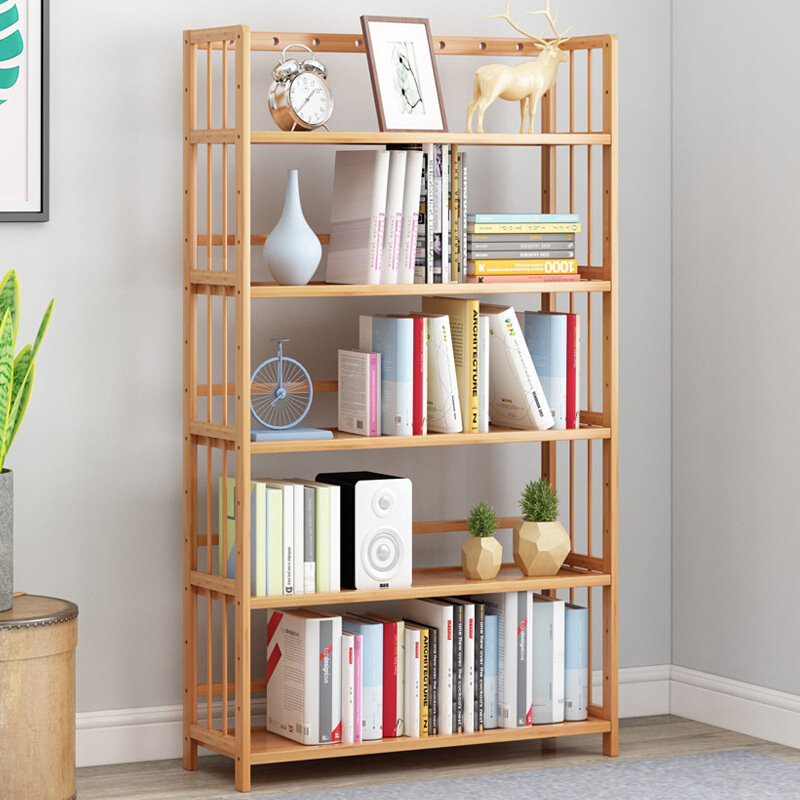 简易书架落地面置物架书房办公室家用收纳架儿童学生书柜客厅组装