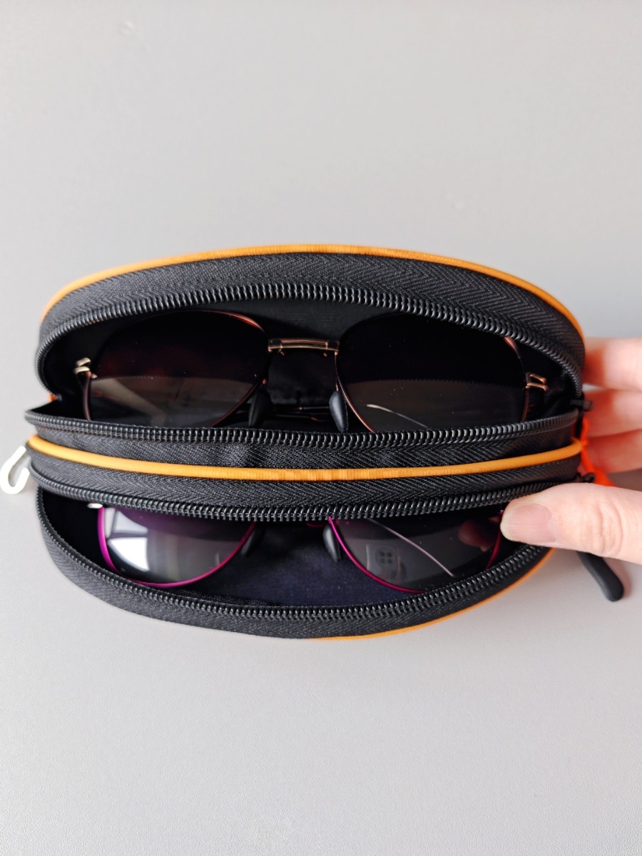 金属挂钩眼镜包双拉链可放2副眼镜便携式眼镜收纳包小物品收纳包,ZIPPO/瑞士军刀/眼镜,眼镜盒,淘宝优惠券,粉丝福利购,淘宝优惠卷