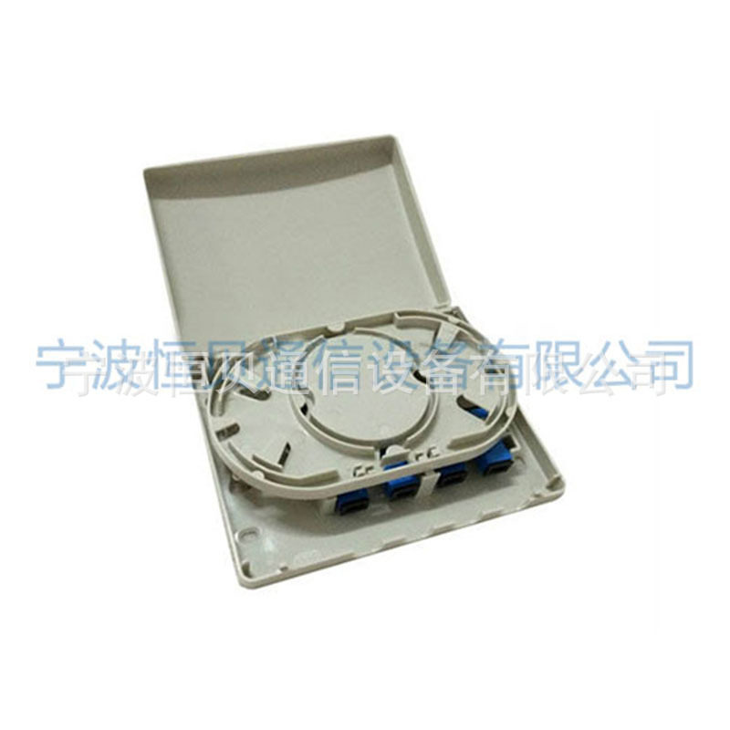 4口ABS光纤终端盒 4芯ABS4口方口熔接盒熔纤终端盒塑料方头尾纤盒