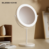 化妆镜桌面台式 led宿舍放大梳妆镜带灯双面高清镜充电补光小镜子
