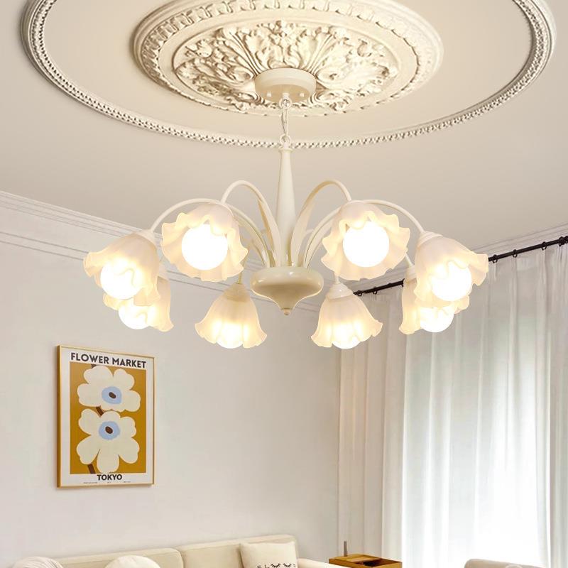 客厅主灯奶油风简约现代护眼主卧灯温馨浪漫房间灯led客厅吊灯