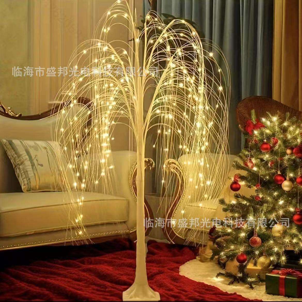 源头工厂直销跨境欧式led柳树铜丝灯氛围灯圣诞节日灯卧室装饰灯