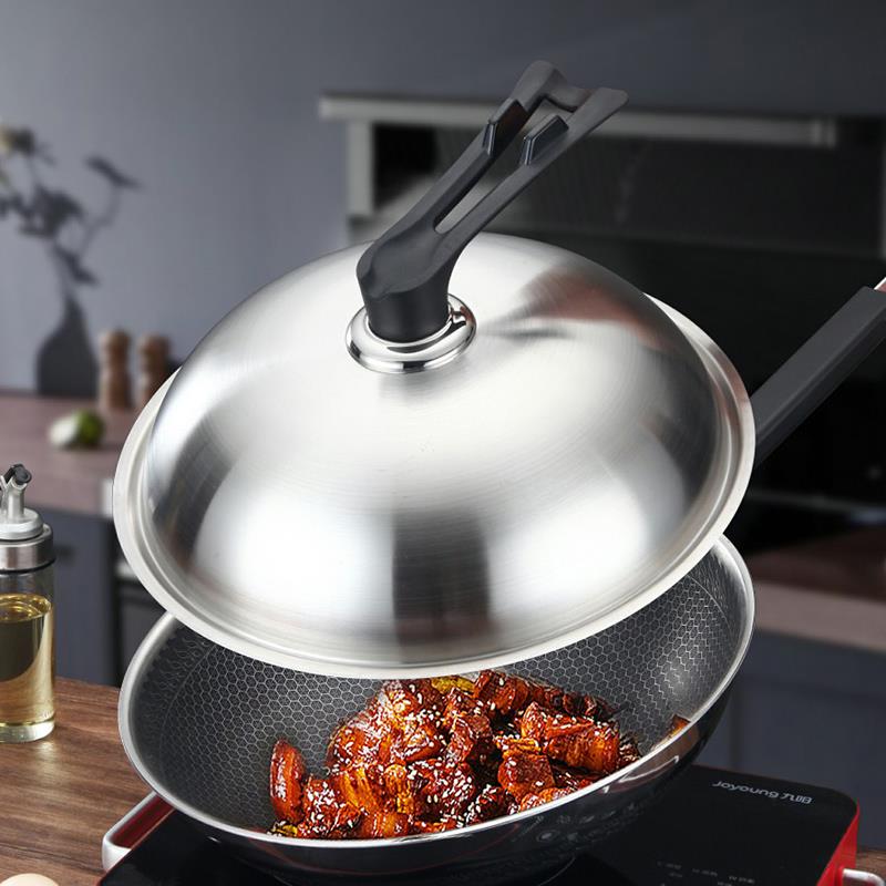 不锈钢锅盖家用厨房炒菜高拱盖通用30厘米加高32cm加厚34蒸锅盖子