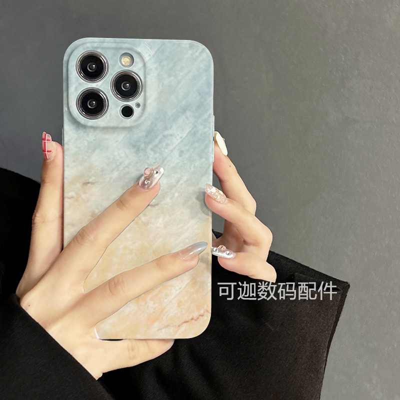 适用于iphone16promax苹果12手机壳华为小米渐变橙大理石新款13/14pro菲林xs卡通创意个性xr高级感1