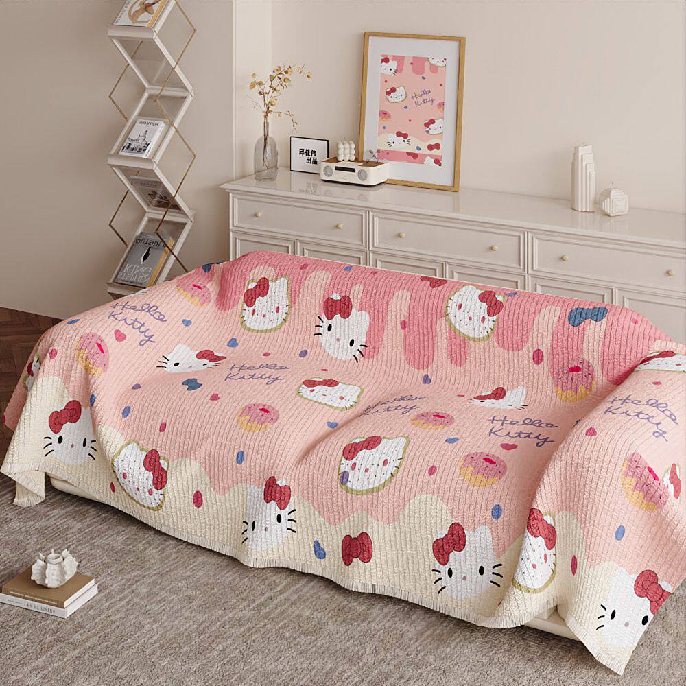 卡通可爱沙发巾防滑四季通用一片式沙发垫防猫抓坐垫轻奢沙发盖布