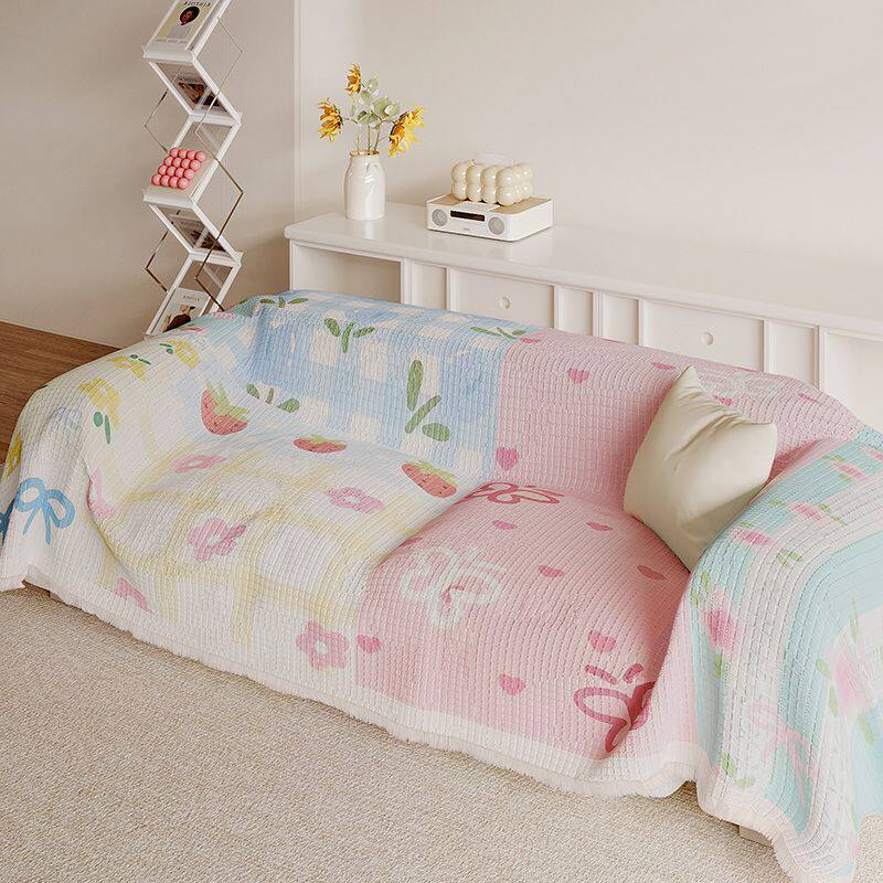 卡通可爱沙发巾防滑四季通用一片式沙发垫防猫抓坐垫轻奢沙发盖布