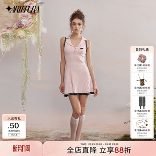 PURA新款 ARTE 粉色polo针织连衣裙女高尔夫网球裙 赵一橙同款