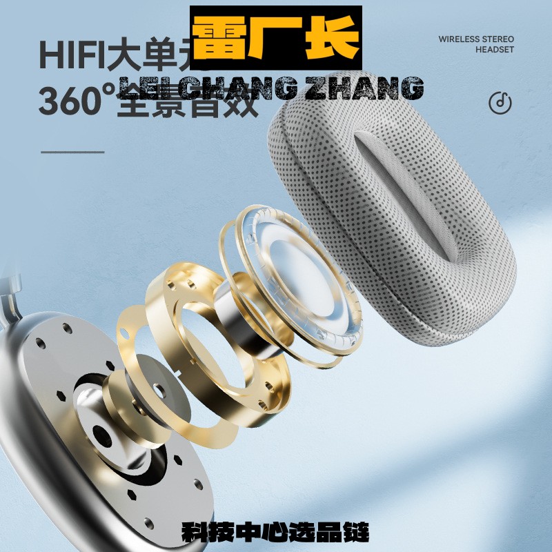 睿禾科技头戴式耳机超长续航双声道立体声无线蓝牙耳机适用