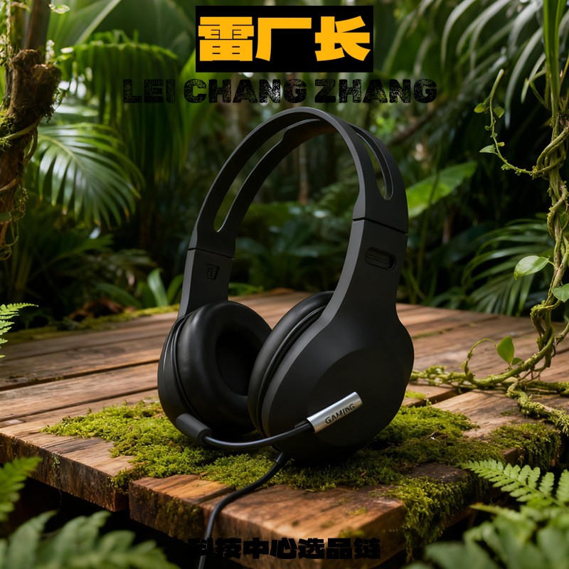 睿禾科技新款头戴式耳机口语听力考试带麦电竞电脑笔记本有线耳麦