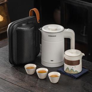 陶瓷便携收纳包快速烧水壶快客杯一壶三杯旅行户外露营泡茶小套组