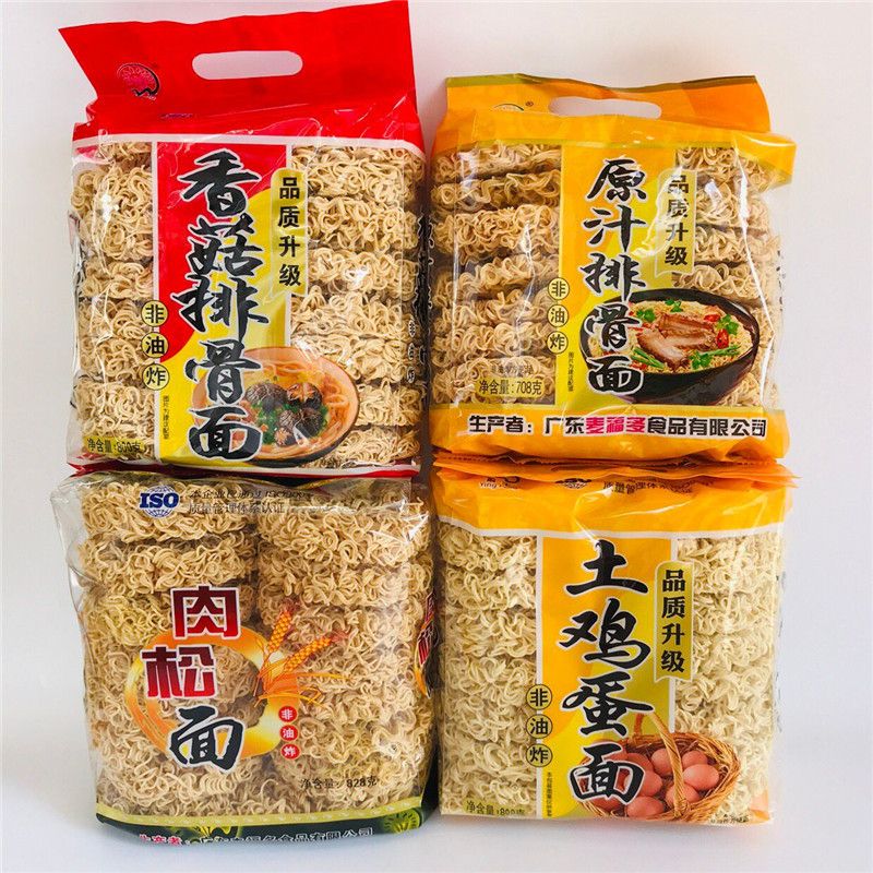 盈丰面肉松面原汁排骨面土鸡蛋面香菇排骨面非油炸早餐面4味任选