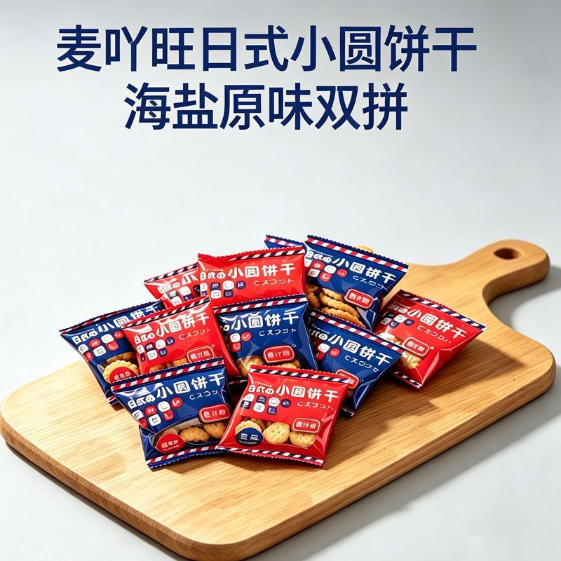 日式海盐小饼干网红小零食代餐独立包装办公室教育机构幼儿园