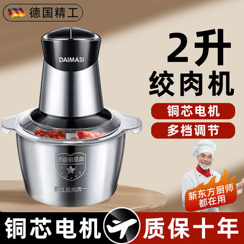 纯铜电动绞肉机搅拌机家用多功能料理机小型2025年新款肉馅绞菜机