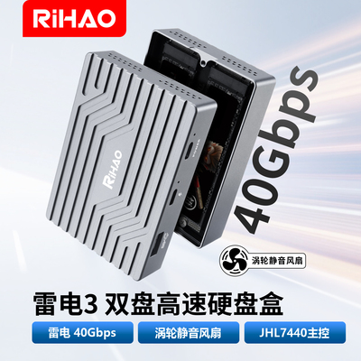 日灏雷电3硬盘盒7440双盘40Gbps