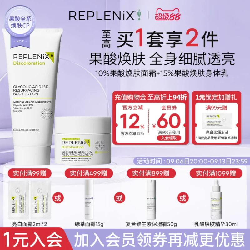 TOPIX Replenix果酸面霜提亮去黄果酸身体乳滋润止痒去鸡皮图片